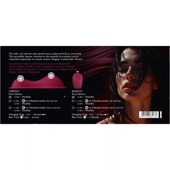 Vibepad Intense 2 - cojín vibrador con mando a distancia (rojo)