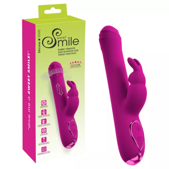 Sweet Smile - vibrador con brazo estimulador de clítoris impulsor y giratorio (rosa)