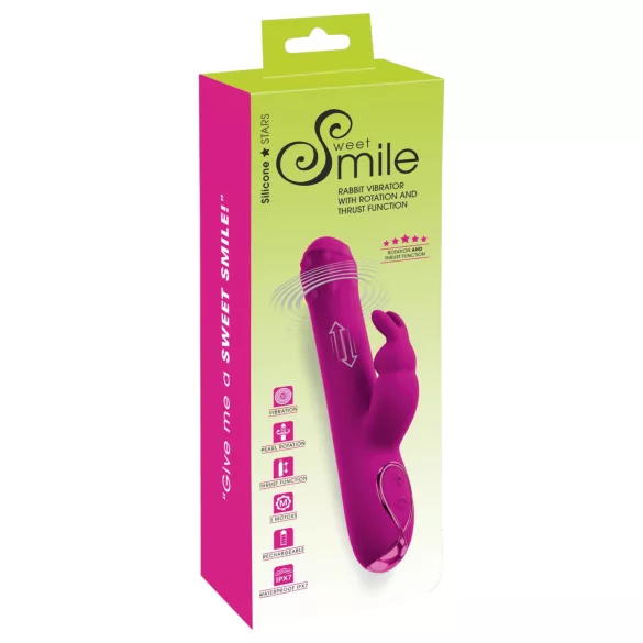 Sweet Smile - vibrador con brazo estimulador de clítoris impulsor y giratorio (rosa)