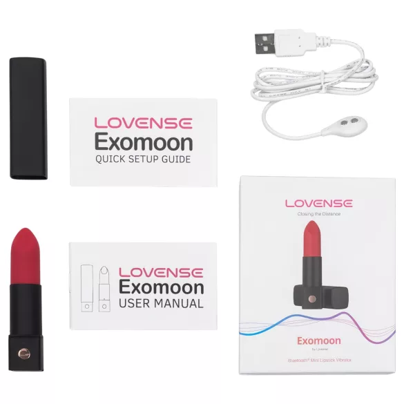 Lovense Exomoon - mini vibrador con forma de pintalabios (negro)
