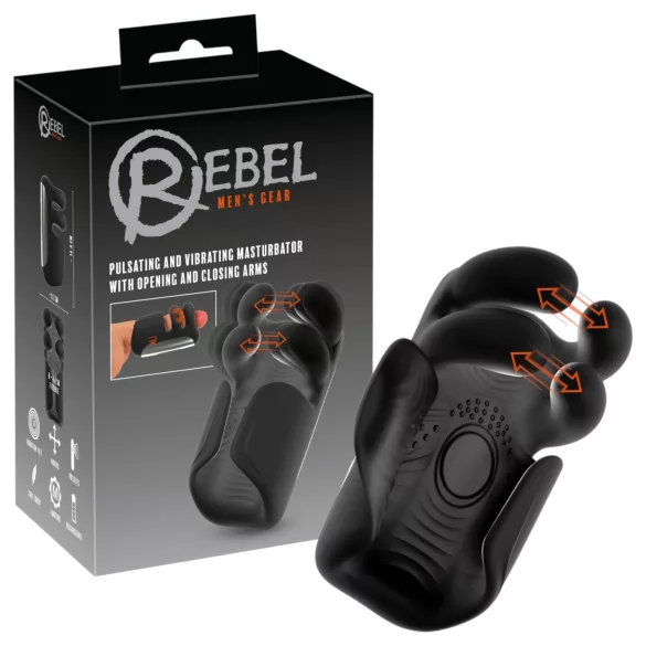 Rebel - masturbador pulsante y vibrador (negro)