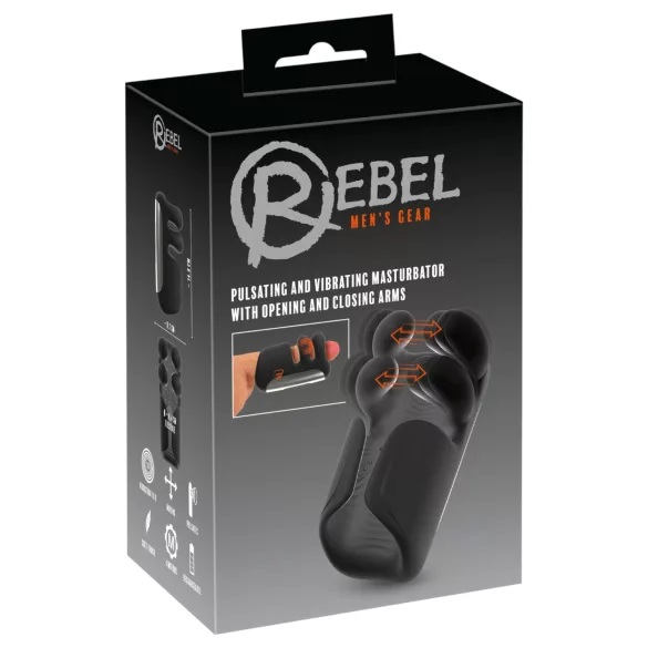Rebel - masturbador pulsante y vibrador (negro)