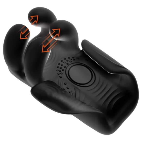 Rebel - masturbador pulsante y vibrador (negro)