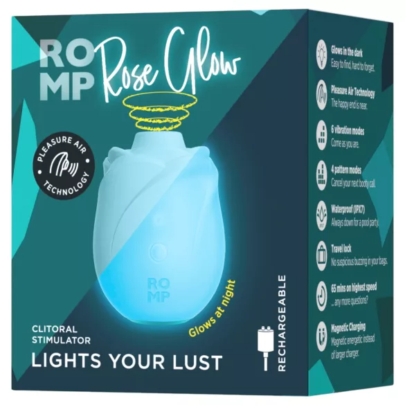 ROMP Rose Glow - estimulador de clítoris por ondas de aire (azul)