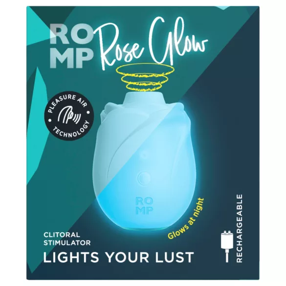 ROMP Rose Glow - estimulador de clítoris por ondas de aire (azul)