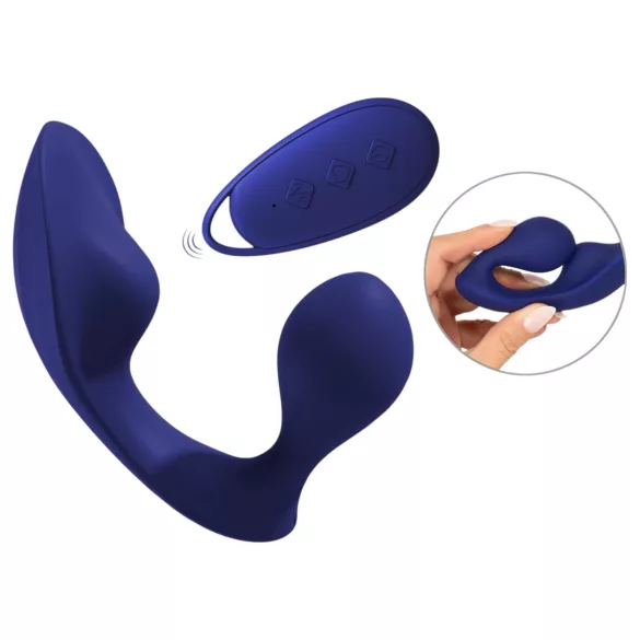 SMILE - vibrador anal y para bragas con control remoto - silicona azul