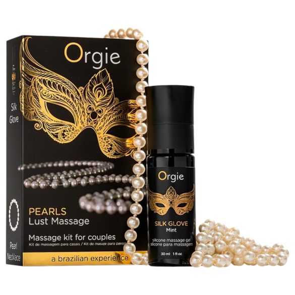Orgie Pearls Lust - gel de masaje con collar de perlas