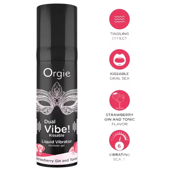 Orgie Dual Vibe - vibrador líquido unisex - Fresa - Gin Tonic (15 ml)