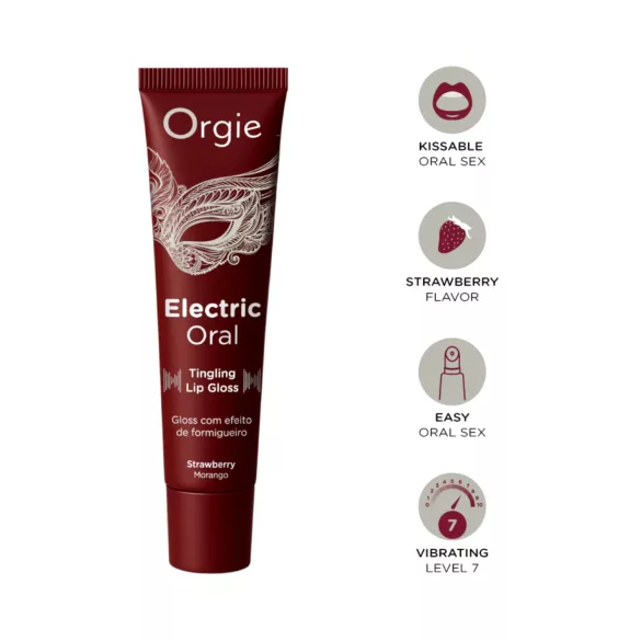 Orgie Electric Oral - brillo labial con efecto hormigueante - fresa (10 ml)