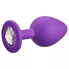 Baseks - plug anal de silicona con cristales (lila) - 8 cm