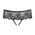 Obsessive Merossa - Tanga femenina abierta con strass - Negro - L/XL