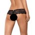 Obsessive Merossa - Tanga femenina abierta con strass - Negro - L/XL