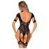 Obsessive - body de red abierta con estampado (negro) (S-L)