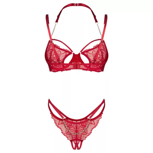 Obsessive Matildea - conjunto de sujetador de encaje - rojo