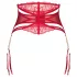 Obsessive Matildea - liguero con encaje y cadenas - rojo - L/XL