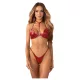 Obsessive Inferro - conjunto sujetador tirantes efecto cuero - rojo