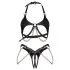 Obsessive Anyya - conjunto de sujetador efecto cuero con cadenas (negro)