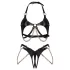Obsessive Anyya - conjunto de sujetador efecto cuero con cadenas (negro)