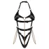 Obsessive Anyya - body de tirantes efecto cuero con cadenas (negro)