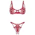 Obsessive Luise - conjunto de lencería de 2 piezas con tulipanes (rojo) - L/XL