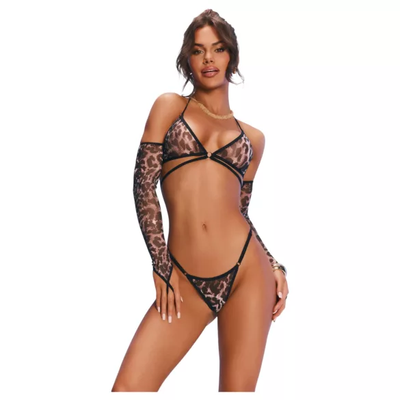 Obsessive Addia - conjunto de red con estampado de leopardo - L/XL