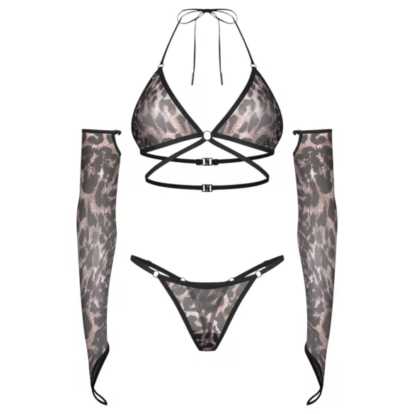 Obsessive Addia - conjunto de red con estampado de leopardo - L/XL