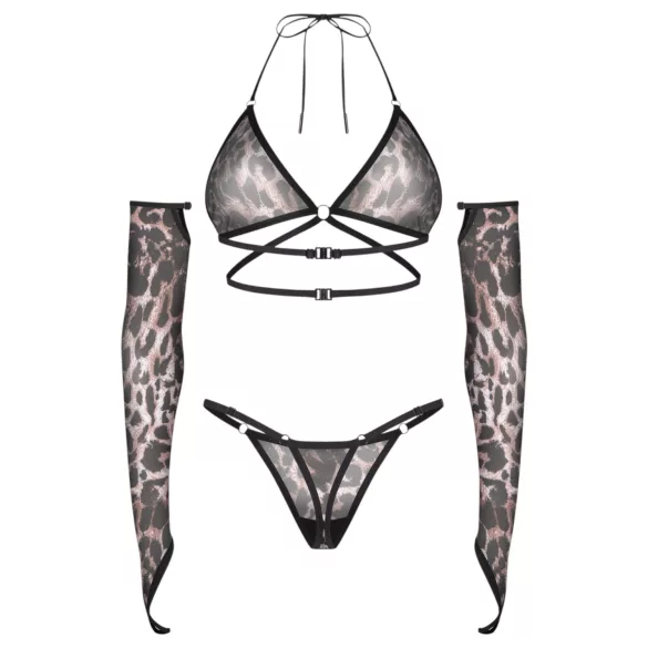 Obsessive Addia - conjunto de red con estampado de leopardo - L/XL
