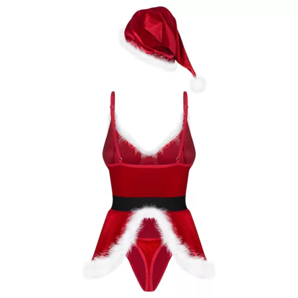 Obsessive Hot Santa - conjunto de disfraz de Mamá Noel de tres piezas para mujer (rojo)