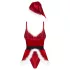 Obsessive Hot Santa - conjunto de disfraz de Mamá Noel de tres piezas para mujer (rojo)