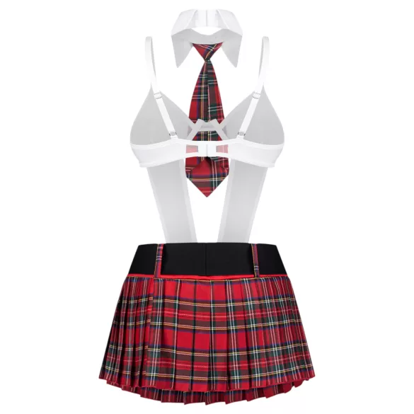 Obsessive College Girl - disfraz de colegiala de cinco piezas (rojo)