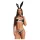 Obsessive Night Bunny - disfraz de conejita de cuatro piezas para mujer (negro)