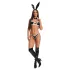 Obsessive Night Bunny - disfraz de conejita de cuatro piezas para mujer (negro)