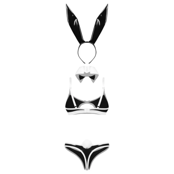 Obsessive Night Bunny - disfraz de conejita de cuatro piezas para mujer (negro)