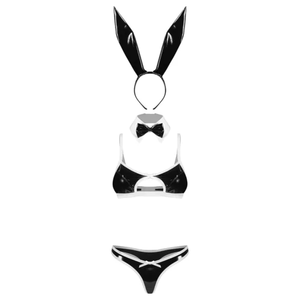 Obsessive Night Bunny - disfraz de conejita de cuatro piezas para mujer (negro)