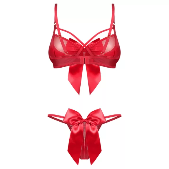 Obsessive Gifty - conjunto de lencería sexy de dos piezas para mujer (rojo)