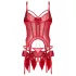 Obsessive Gifty - corsé y tanga abierto (rojo) - L/XL