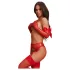 Obsessive Gifty - conjunto de tres piezas con liguero (rojo) - L/XL