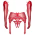 Obsessive Gifty - conjunto de tres piezas con liguero (rojo) - L/XL