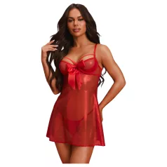 Obsessive Gifty - conjunto de babydoll y tanga (rojo) - L/XL