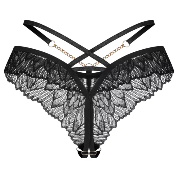 Obsessive Matildea - tanga de encaje abierto (negro)