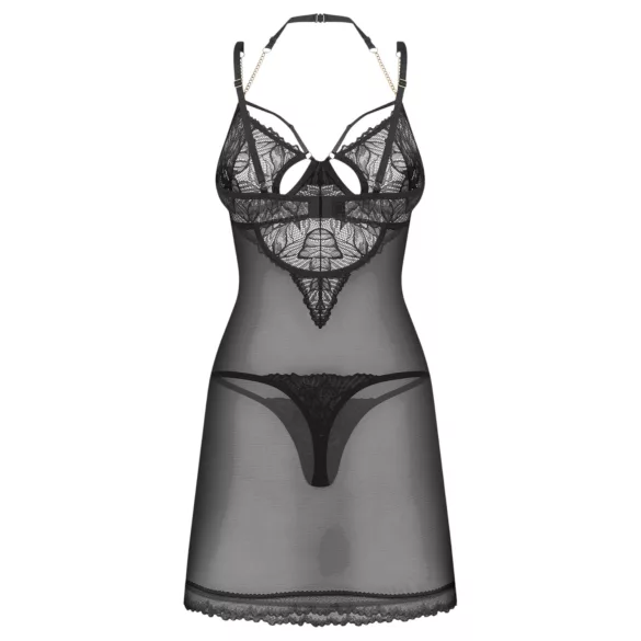 Obsessive Matildea - conjunto de camisón y tanga (negro) - L/XL