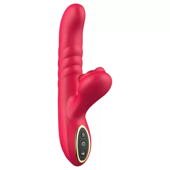 Sweet Play - Vibrador 2 en 1 con función empuje y estimulador de clítoris - rosa