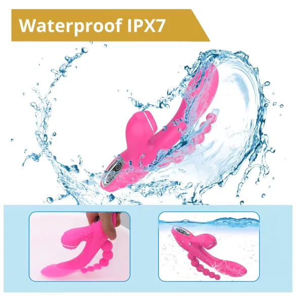 Erospace Sweet Play - vibrador de punto G con sonda anal y succión (rosa)