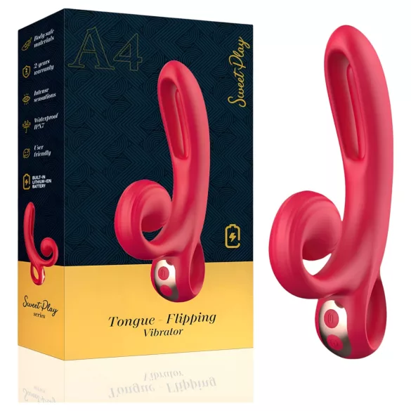 Sweet Play - Vibrador con estimulador de clítoris - silicona - rojo
