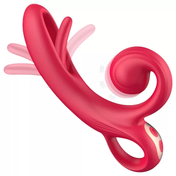 Sweet Play - Vibrador con estimulador de clítoris - silicona - rojo