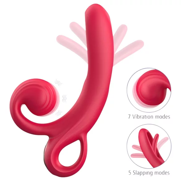 Sweet Play - Vibrador con estimulador de clítoris - silicona - rojo