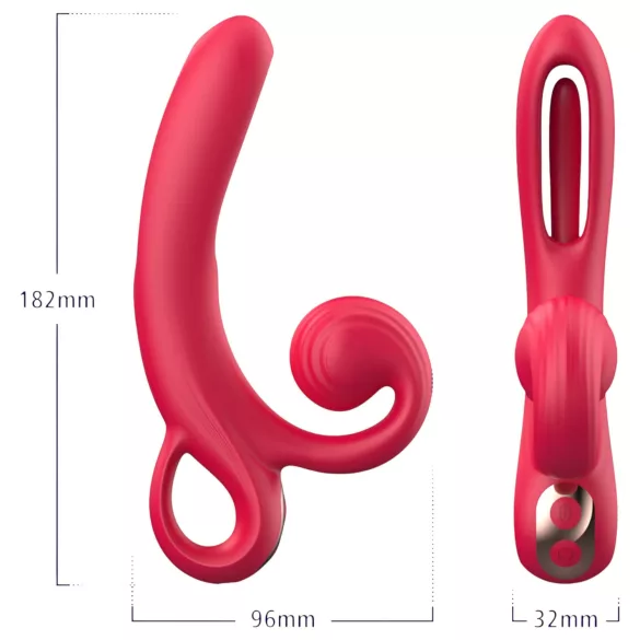 Sweet Play - Vibrador con estimulador de clítoris - silicona - rojo