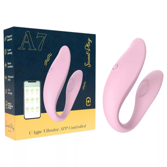 Erospace Sweet Play - vibrador para parejas controlado por aplicación (rosa)