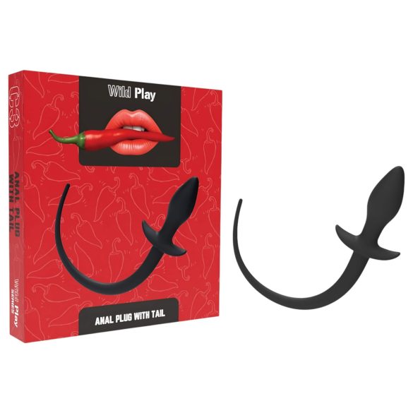 Wild Play - plug anal con cola - silicona negra