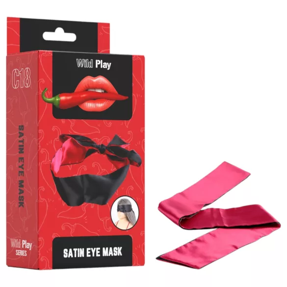 Wild Play - antifaz satinado - negro y rosa